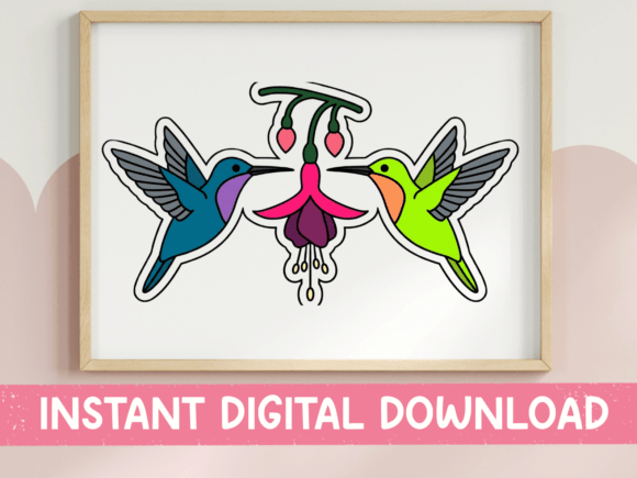 Review: Two Hummingbirds and Fuchsia Flower Design