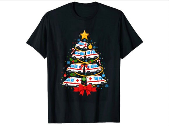 Reviewing the Christmas Ambulance Tree Paramedic Shirt