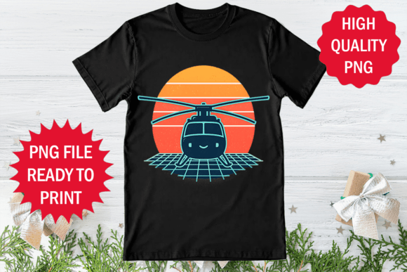 Reviewing the Helicopter Retro Style Sunset Design Png