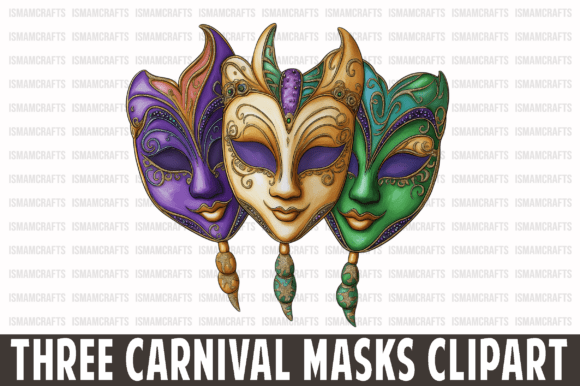 Reviewing Three Carnival Masks Clipart PNG for Embroidery