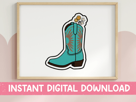 Teal Cowboy Boot with Wildflowers: A Designer’s Review